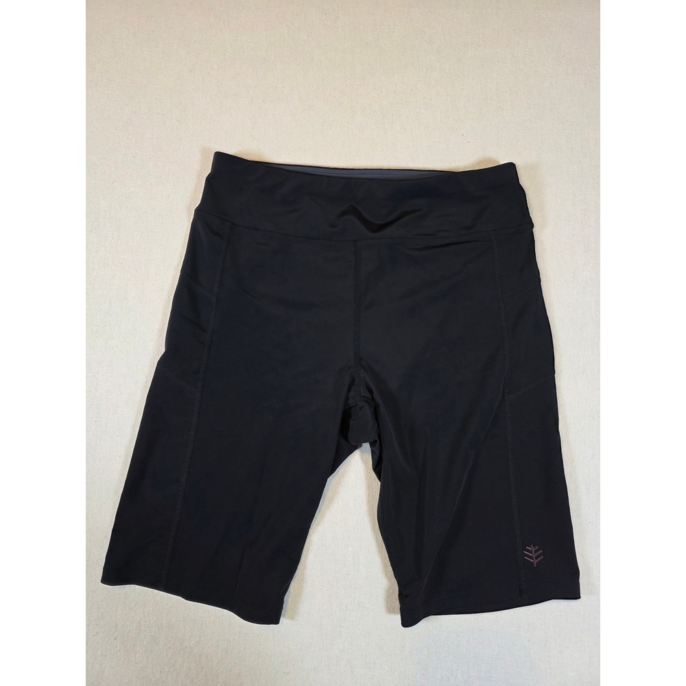 Coolibar Women M Black Santa Cruz Deep Water Swim Shorts UPF 50+ UV Protection